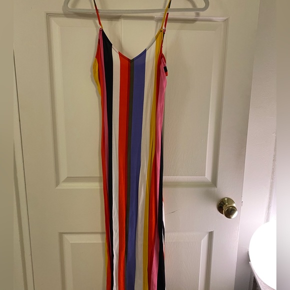 Express Rainbow Stripe Midi Slip Dress - Picture 3 of 6
